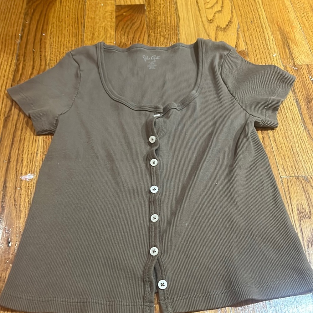 Brandy Melville brown button shirt